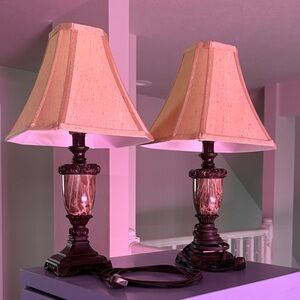 Allen + Roth 13.75in Bronze Plug in Metal Lamps 2pk